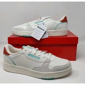 Reebok Phase Court Chalk Red Aqua Leather Tennis Shoes Mens 12 New